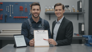 Commercial plumbing maintenance checklist visual for Crawfordsville property managers